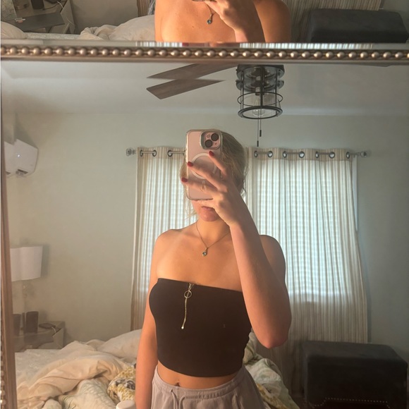 Me to We Pacsun black zip up tube top size S - Picture 4 of 4